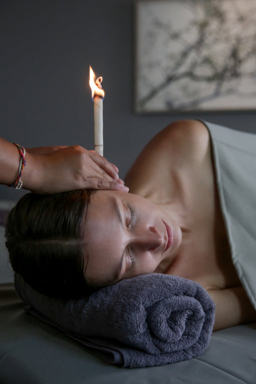 Ear candling with Head massage